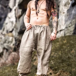 Linnen Vikingbroek Odin, grijs