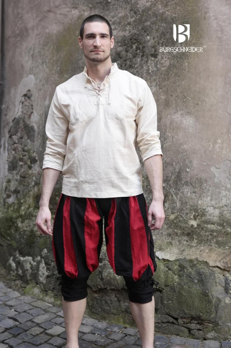 Landsknecht kniebroek Maximilian, zwart-rood - Image 2