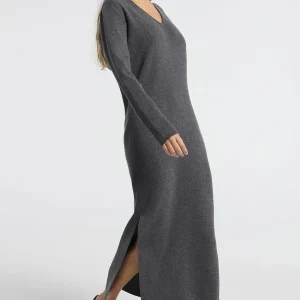 VESTIDO COM FENDA LATERAL COM DECOTE EM V TIPSY-FA