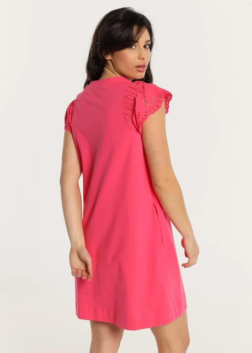 LOIS VESTIDO CURTO COM DECOTE EM V E MANGAS RECORTADAS FÚCSIA - Image 4